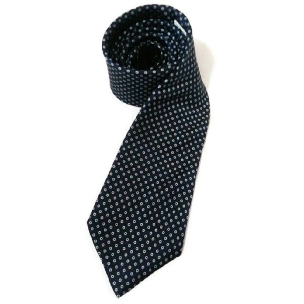 VTG 60's TATTERSALL Silk Tie Navy Polka Dot